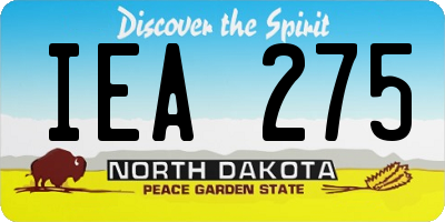 ND license plate IEA275
