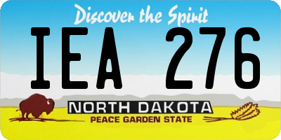 ND license plate IEA276