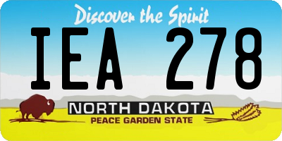 ND license plate IEA278