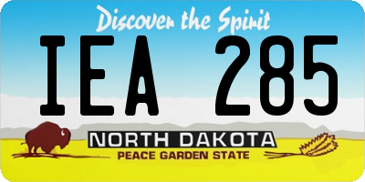 ND license plate IEA285