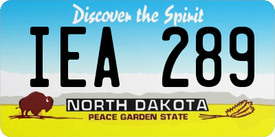 ND license plate IEA289