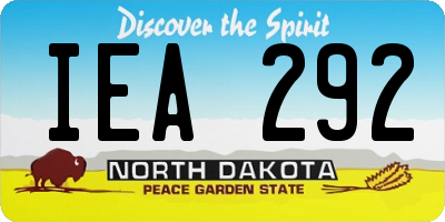 ND license plate IEA292
