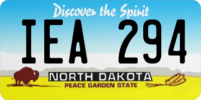 ND license plate IEA294