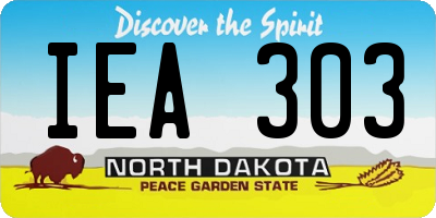 ND license plate IEA303