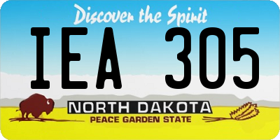 ND license plate IEA305