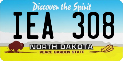ND license plate IEA308