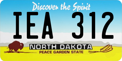 ND license plate IEA312