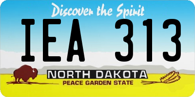 ND license plate IEA313