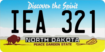 ND license plate IEA321