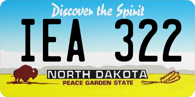 ND license plate IEA322
