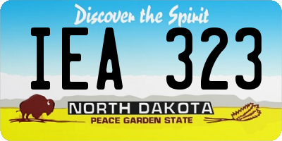 ND license plate IEA323