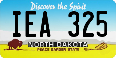 ND license plate IEA325