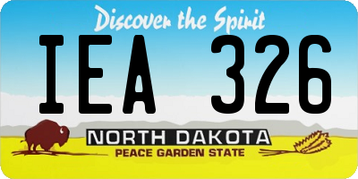 ND license plate IEA326
