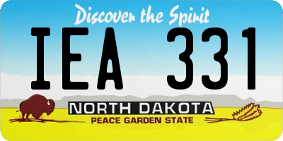 ND license plate IEA331