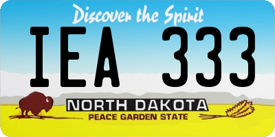 ND license plate IEA333