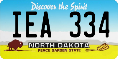 ND license plate IEA334