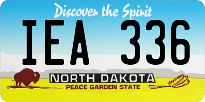 ND license plate IEA336