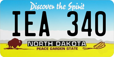 ND license plate IEA340