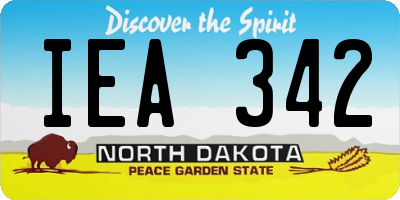 ND license plate IEA342
