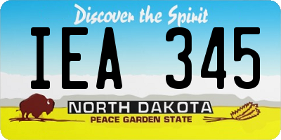 ND license plate IEA345