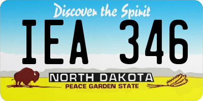 ND license plate IEA346
