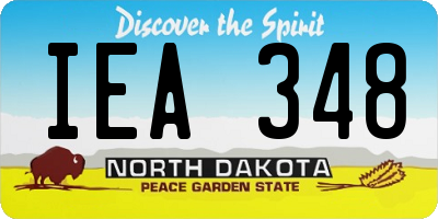 ND license plate IEA348