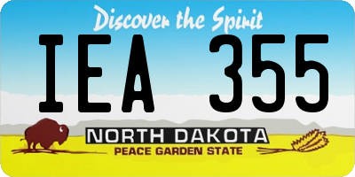 ND license plate IEA355