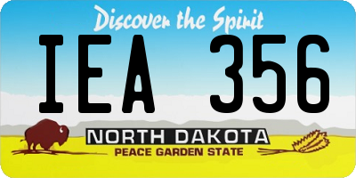 ND license plate IEA356