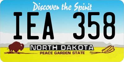 ND license plate IEA358
