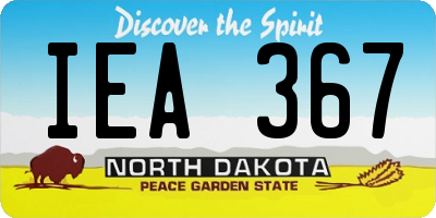 ND license plate IEA367