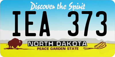 ND license plate IEA373