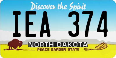 ND license plate IEA374