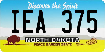 ND license plate IEA375