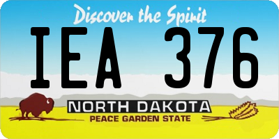 ND license plate IEA376