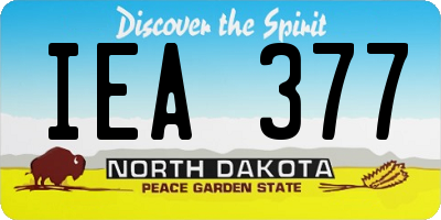 ND license plate IEA377