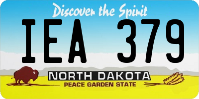 ND license plate IEA379