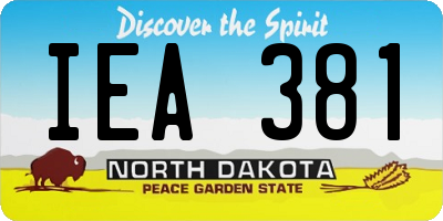 ND license plate IEA381