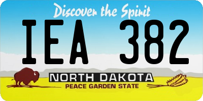 ND license plate IEA382