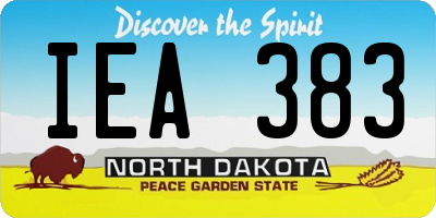 ND license plate IEA383