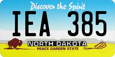 ND license plate IEA385