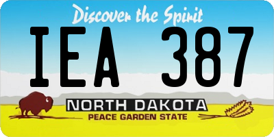 ND license plate IEA387