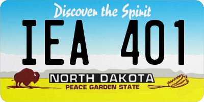 ND license plate IEA401