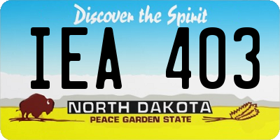 ND license plate IEA403