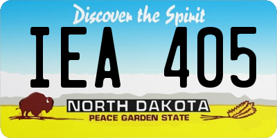 ND license plate IEA405