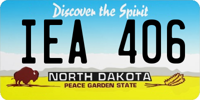 ND license plate IEA406