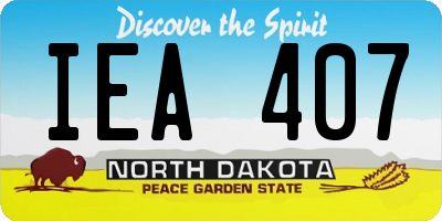 ND license plate IEA407