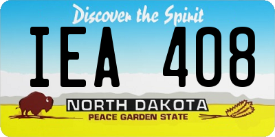 ND license plate IEA408