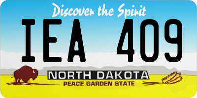 ND license plate IEA409