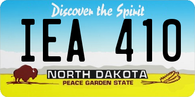 ND license plate IEA410