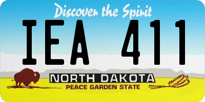 ND license plate IEA411